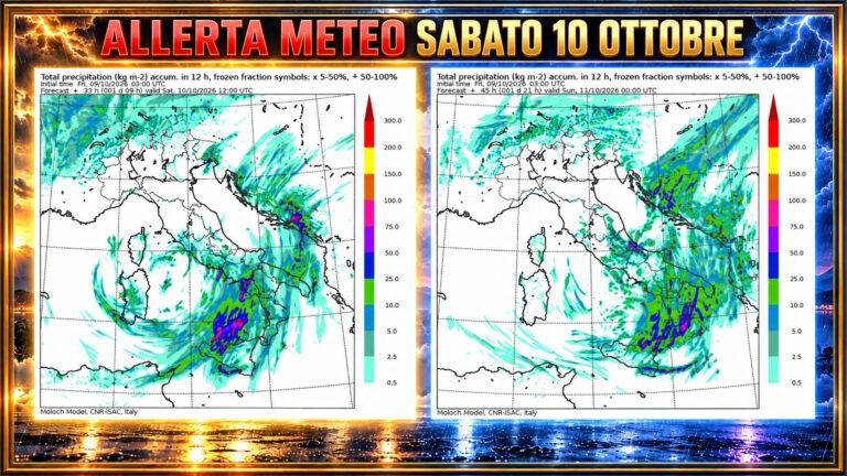 allerta meteo sabato 10 ottobre
