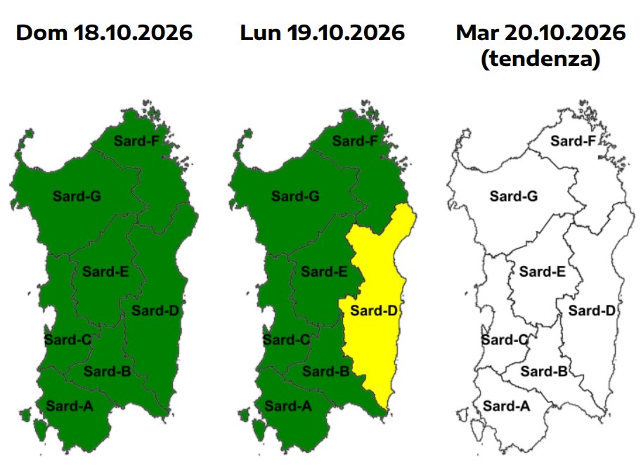 allerta meteo sardegna 19 ottobre