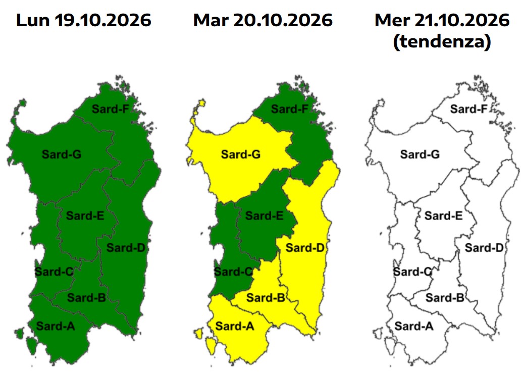 allerta meteo sardegna 20 ottobre