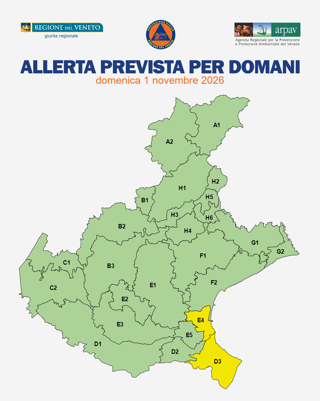 allerta meteo veneto 1 novembre