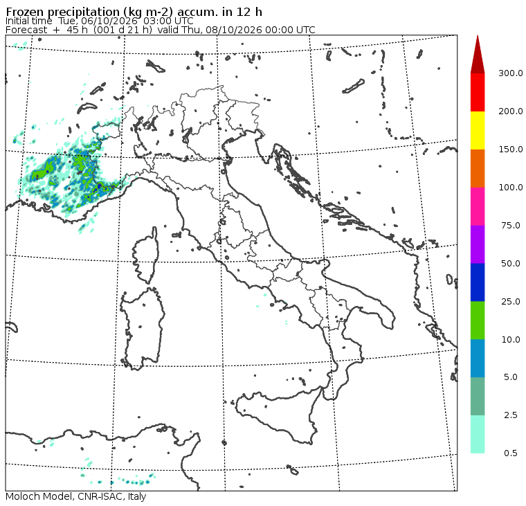 allerta neve mercoledì 7 ottobre sera