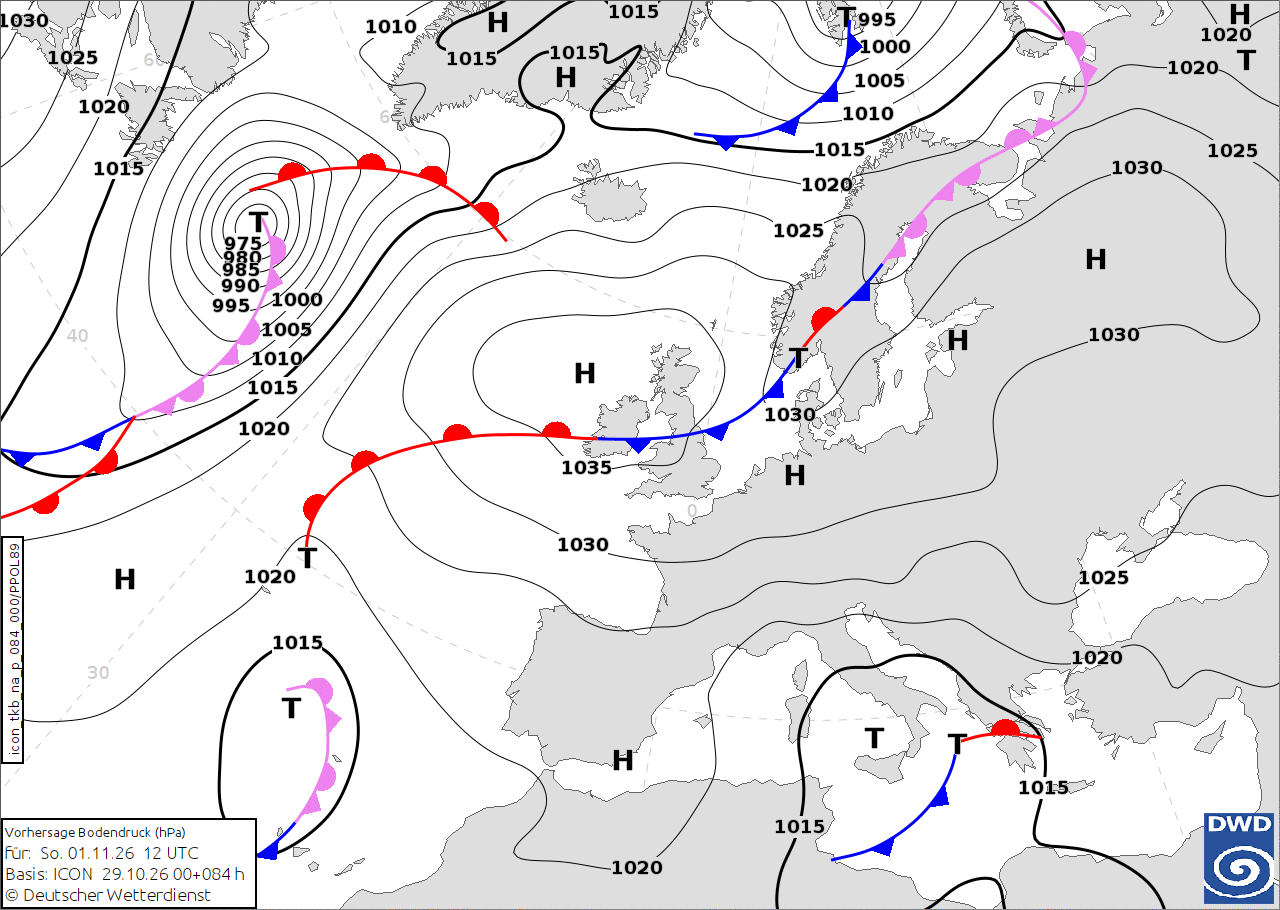 domenica 1 novembre ponte di voejkov e mappa barica