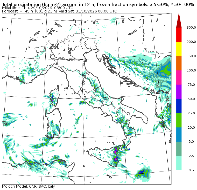 piogge venerdì 30 ottobre sera