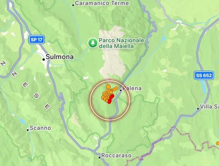 sciame sismico panela abruzzo