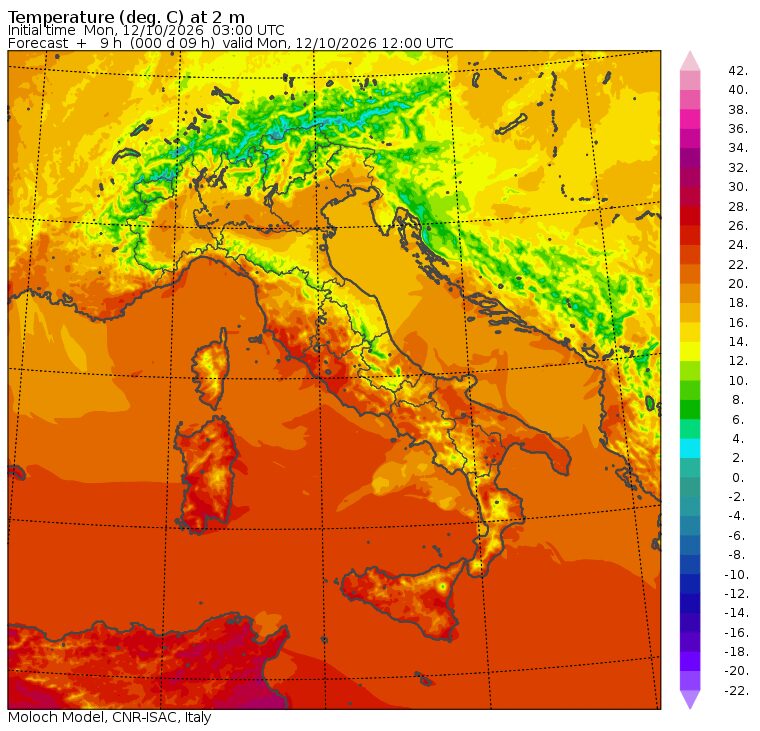 temperature massime 12 ottobre