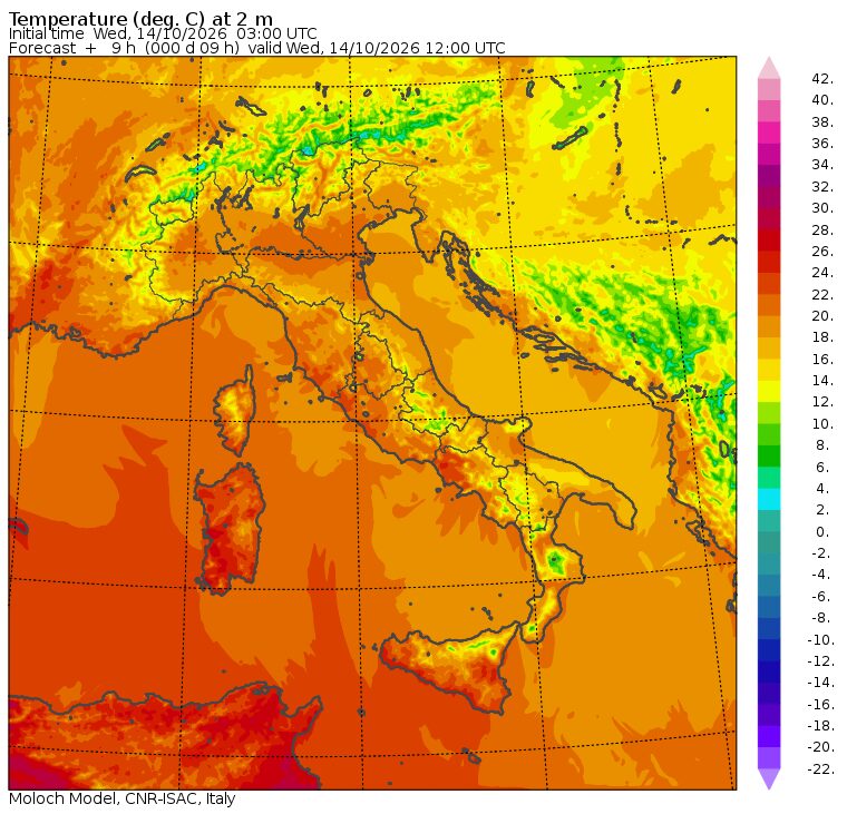 temperature massime 14 ottobre