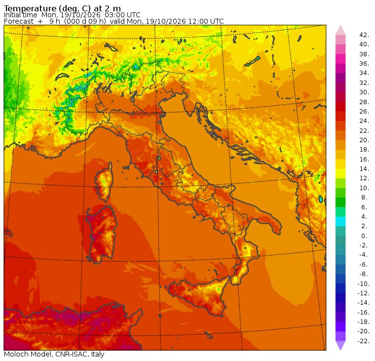temperature massime 19 ottobre