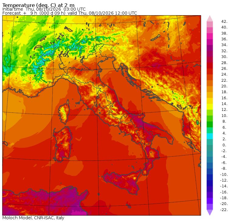 temperature massime 8 ottobre