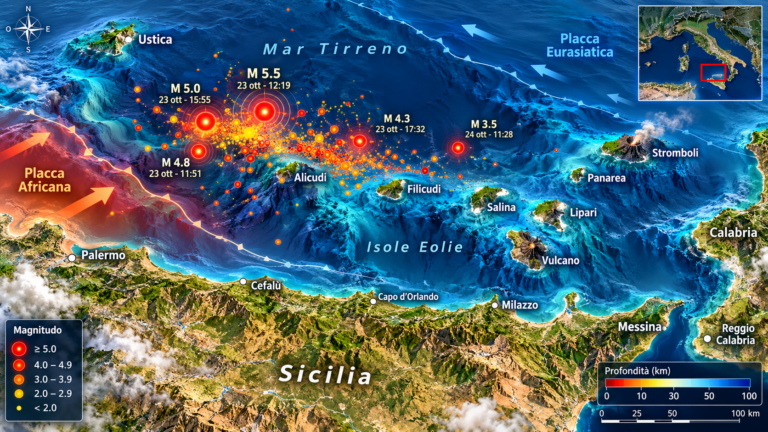 terremoto sciame sismico mar tirreno sicilia