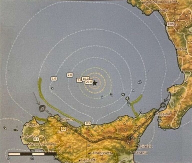 terremoto tirreno sicilia protezione civile