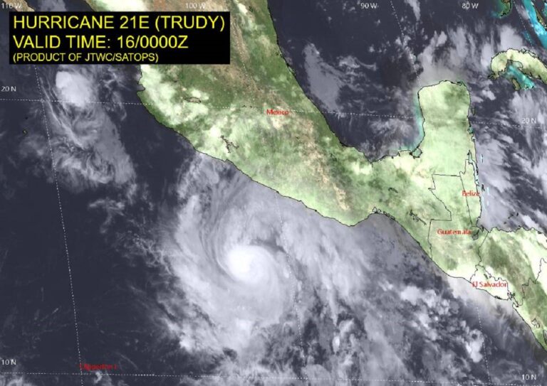 uragano trudy pacifico